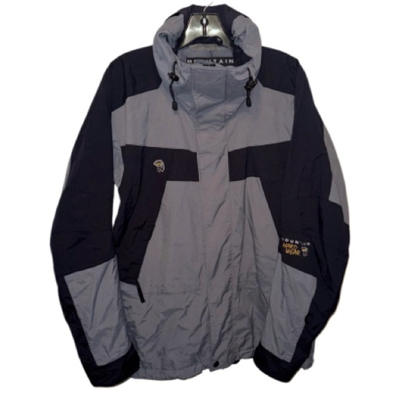 MOUNTAIN HARDWEAR CONDUIT SKI JACKET Sz SMALL Men's GRAY/Black Stowaway Hood